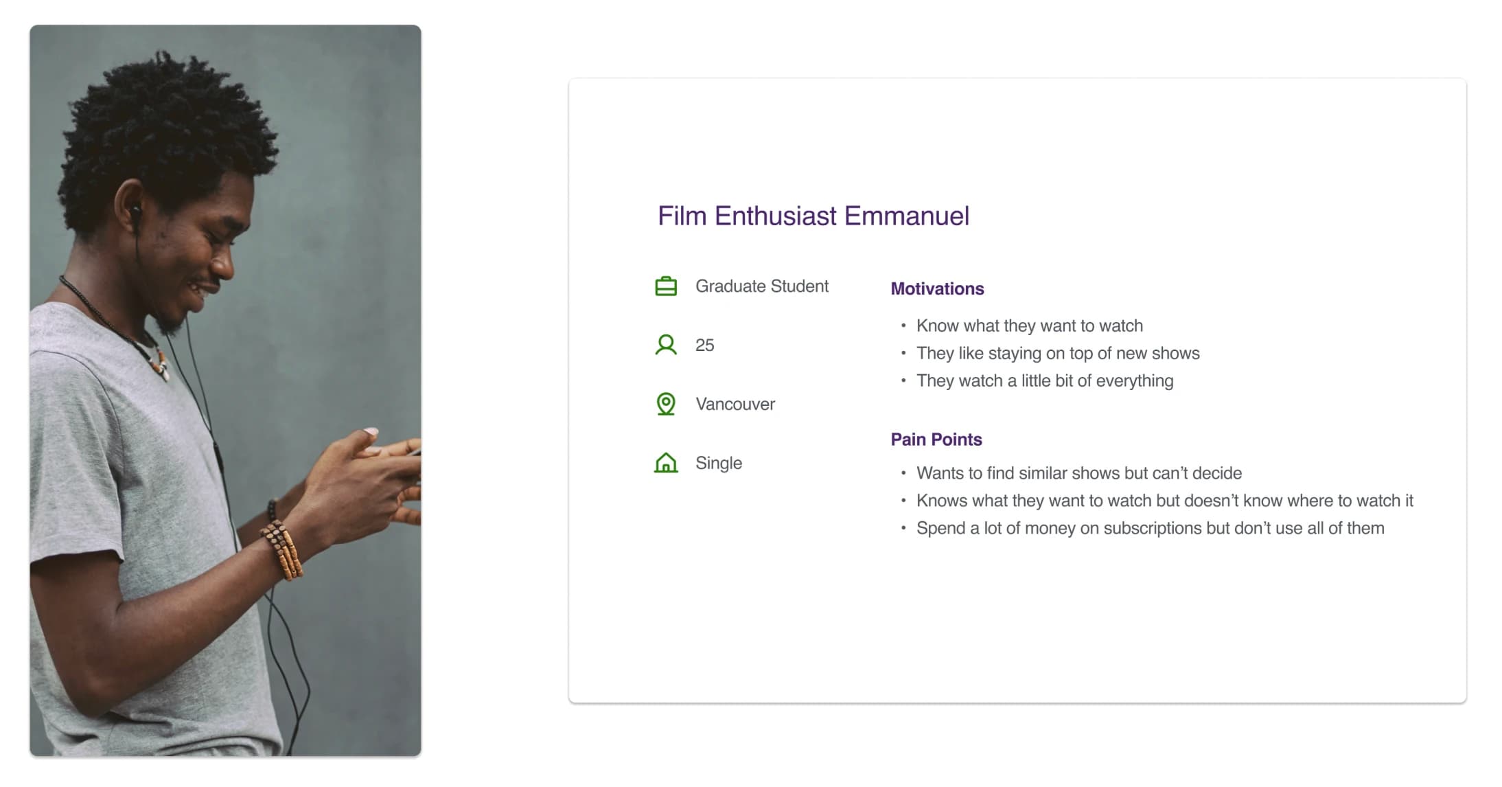 Emmanuel persona and journey map