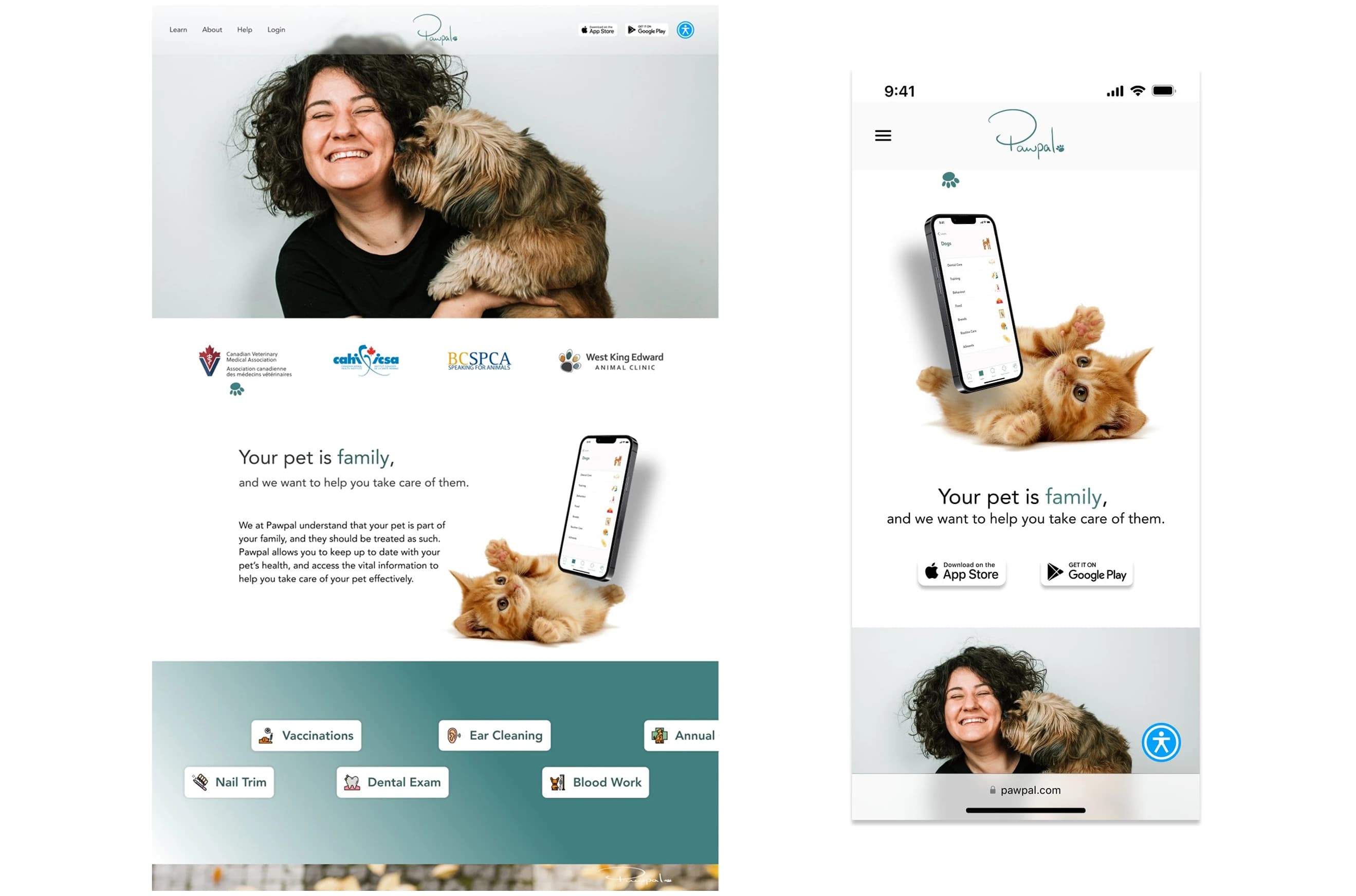 Marketing website, desktop