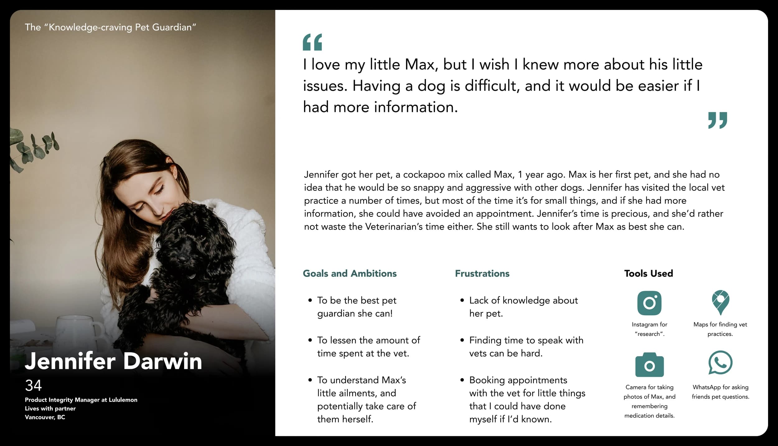 User persona, pet owner